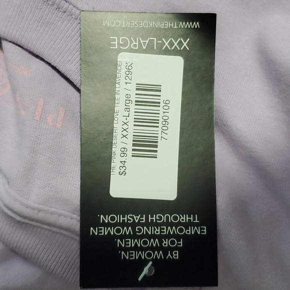 Pink Desert Love Tee in Lavender, XXXL - Picture 2 of 2